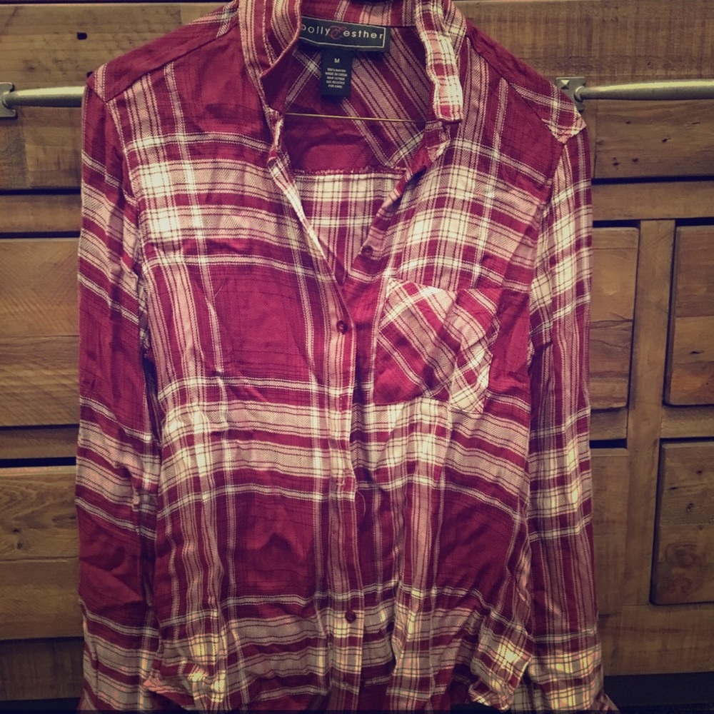 Polly Esther Plaid Button Down